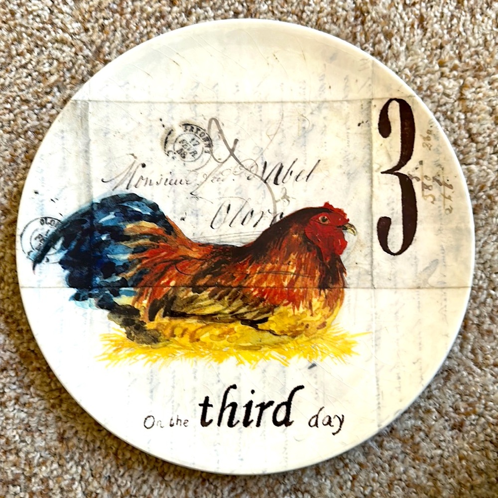 Williams Sonoma 12 Days of Christmas dessert/appetizer plate. The third day.